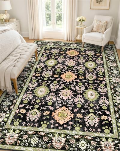 OLANLY 5x7 Washable Area Rug, Soft Non Slip Carpet for Bedroom Living Room by OLANLY