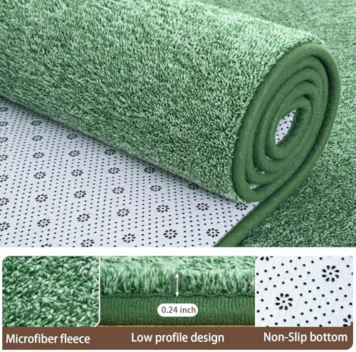 AROGAN 4x6 Area Rugs for Living Room Non Slip Dorm Bedroom Rug, Matte Green - Image 4