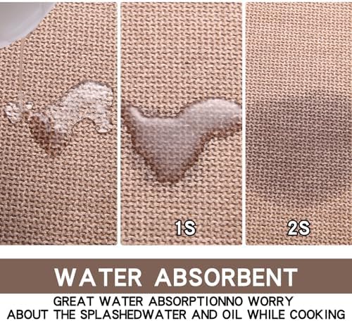 SUMLANS Kitchen Mats Set of 2 PCS for Floor, Washable Non Slip Rugs, Camel - Image 6
