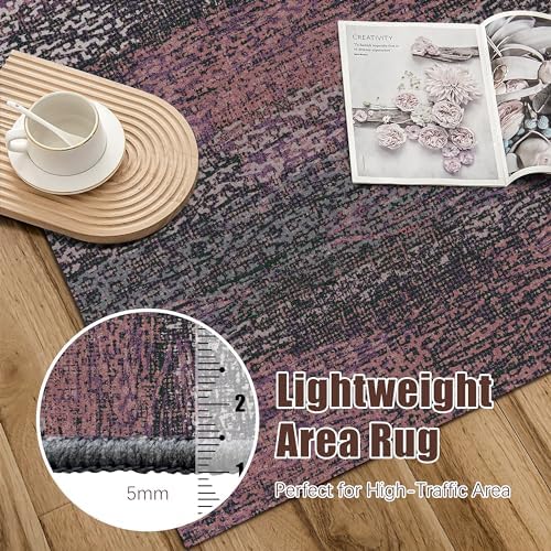 RUGSURE Washable Area Rug - 1/6 Thick - Stain & Water Resistant Non-Slip - Resistant Rug for Living Room, Bedroom, Nursery, Pet & Child Friendly, Vintage Charm Area Rugs (Burgundy, 6' x 9') - Image 6