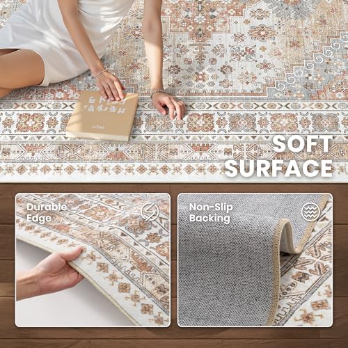 zesthome 2x10 Runner Rug Non Slip,Washable Hallway Runner Rug,Orange - Image 7