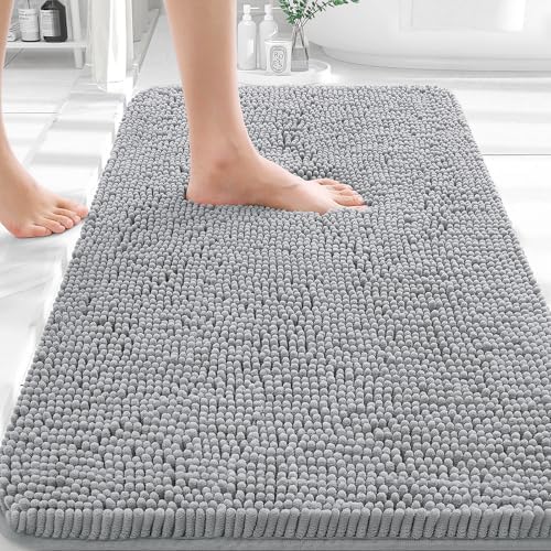 OLANLY Bathroom Rugs 35x24, Extra Soft Absorbent Chenille Bath Rugs by OLANLY
