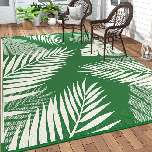 GENIMO Outdoor Rug, Waterproof Plastic Rugs for Patio, 5'x8' Dark Green by GENIMO