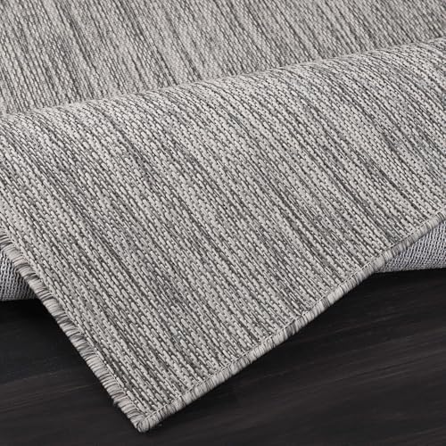 CAMILSON Outdoor Rug 8x10 Modern Area Rugs for Indoor and Outdoor Patios and Porches - Waterproof, Washable, Non-Shedding, Easy-to-Clean Outside Carpet (8 x 10, Solid - Silver Gray) - Image 5