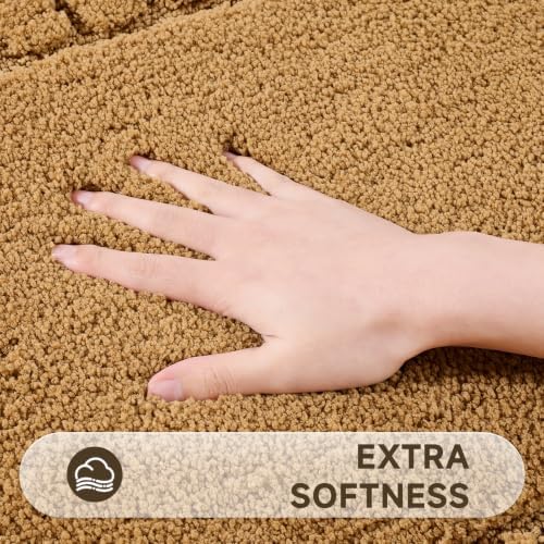 Pauwer Bathroom Rugs Set 5 Piece, Microfiber Bath Mat Set, Mustard - Image 3