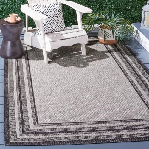 SAFAVIEH Courtyard Outdoor Area Rug 6'7"x9'6", Light Grey CY8475-37612 by Unknown