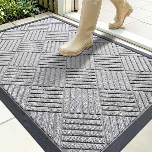 OLANLY Front Door Mat Outside Entrance 35x23, Waterproof Heavy-Duty Doormat by OLANLY