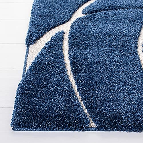 SAFAVIEH Florida Shag Collection Area Rug - 9'6" x 13', Navy & Ivory, Non-Shedding & Easy Cleaning, Plush Thick Pile, Ideal for Living Room, Bedroom, Dining Space (SG471-6512) - Image 6