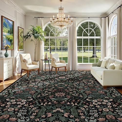 10x14 Large Rug Floral Botanical Boho Carpet for Living Room - Image 2