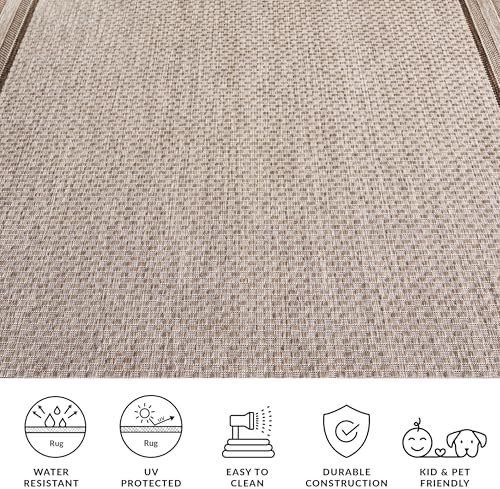 SAFAVIEH Courtyard Square Rug 6'7", Grey & Brown CY8475-36312 - Image 3