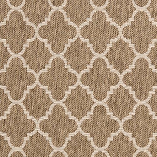 SAFAVIEH Washable Rug Outdoor Courtyard Collection - 4' x 5'7", Brown & Bone, Non-Shedding & Easy Cleaning, Ideal for Patio, Backyard, Mudroom (CY6918-242) - Image 5