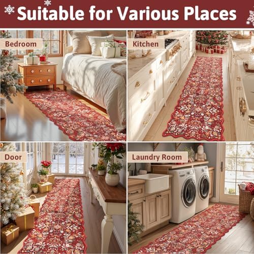 Yamaziot 2x8 Christmas Runner Rug Washable Christmas Holiday Carpet Runner - Image 6
