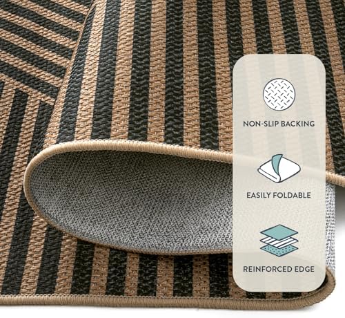 Lahome Modern Geometric Easy Jute Carpet, 6x9 Area Rugs for Living Room Outdoor Patio Washable Indoor Outdoor Dining Room Rug, Farmhouse Large Non Slip Carpet for Bedroom Backyard Office - Image 4