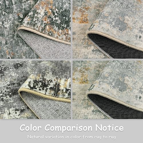 Lahome Modern Abstract Runner Rug - 2x8 Grey Hallway Long Bathroom Rugs with Rubber Backing, Kitchen Carpet Non Skid Indoor Floor Runners for Entryway Laundry Living Bedroom 2' x 8' - Image 6
