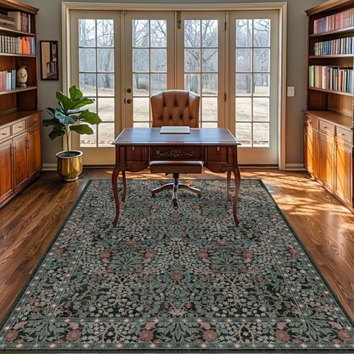 4x6 Area Rug for Bedroom Washable Carpet (Dark Green) - Image 3