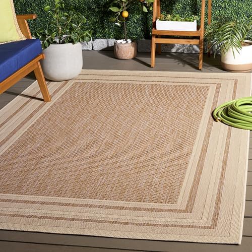 SAFAVIEH Courtyard Outdoor Rug 6x8, Dark Beige & Beige CY8475-39321 by Unknown