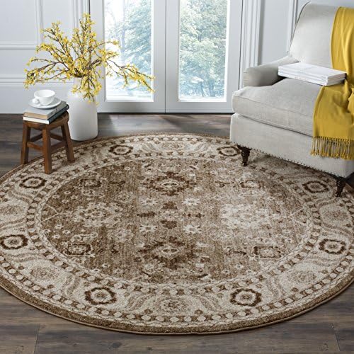 SAFAVIEH Vintage Hamadan Round Rug 6'7", Traditional Taupe VTH214T by Unknown