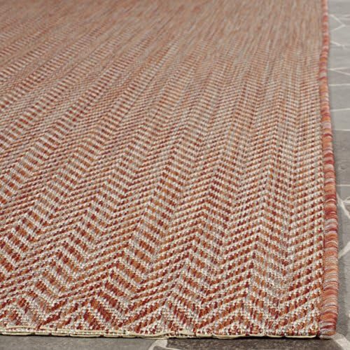 SAFAVIEH Outdoor Runner Rug 2'3"x16' - Courtyard Collection - Coastal Design, Red & Beige, Durable & Easy Cleaning, Ideal for Patio, Entryway, Mudroom, Backyard (CY8022-36521) - Image 6