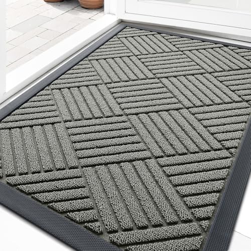 OLANLY Front Door Mat Outside Entrance, Waterproof Heavy-Duty Doormat by OLANLY