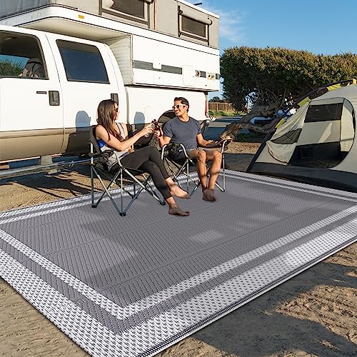 HappyTrends Outdoor Rug Portable Plastic Straw Camping Rugs for Outside RV - Image 3