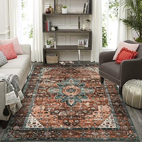 Moynesa 9x12 Ultra-Thin Vintage Medallion Area Rug for Living Room, Bedroom, Dining Room, Office, Entryway, Dorm - Image 7