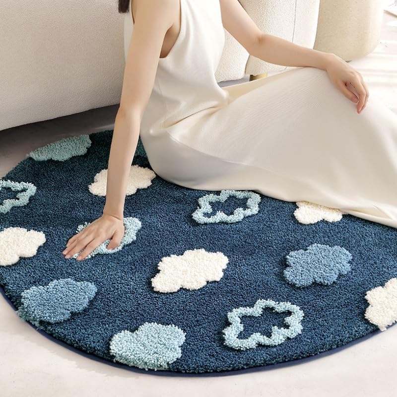 Poowe Kids Play Mat Round Educational Alphabet Soft Non-Slip Area Rug for Bedroom Classroom(Round 47.2") - Image 5