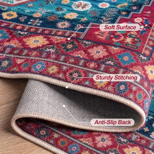 Tangsoo Colorful 2x3 Washable Rugs for Entryway, Boho Non Slip Small Rug - Image 6