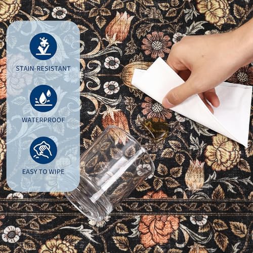 GarveeHome Dark Brown Floral 2x6 Kitchen Runner Rug for Hallways - Image 7