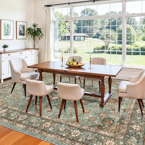 TOPRUUG Washable Oriental Area Rug: Green 9x11 Area Rugs for Living Room - Image 2