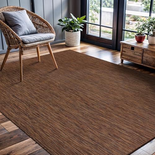 CAMILSON Outdoor Rug 5x7 Modern Area Rugs for Indoor and Outdoor Patios and Porches - Waterproof, Washable, Non-Shedding, Easy-to-Clean Outside Carpet (5 x 7, Solid - Gold) - Image 6