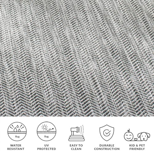 SAFAVIEH Outdoor Runner Rug 2'3"x8' - Courtyard Collection - Coastal Design, Black & Beige, Durable & Easy Cleaning, Ideal for Patio, Entryway, Mudroom, Backyard (CY8022-36621) - Image 6