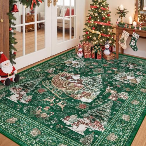 zesthome Christmas Area Rug 5x7, Washable Rugs for Living Room by Zesthome