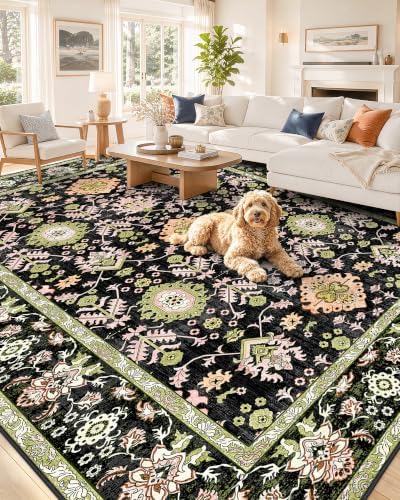 OLANLY 8x10 Washable Area Rug, Soft Non Slip Carpet for Bedroom Living Room by OLANLY
