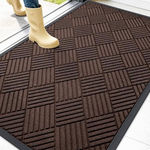 OLANLY Front Door Mat Outside Entrance 47x32, Waterproof Heavy-Duty Doormat by OLANLY