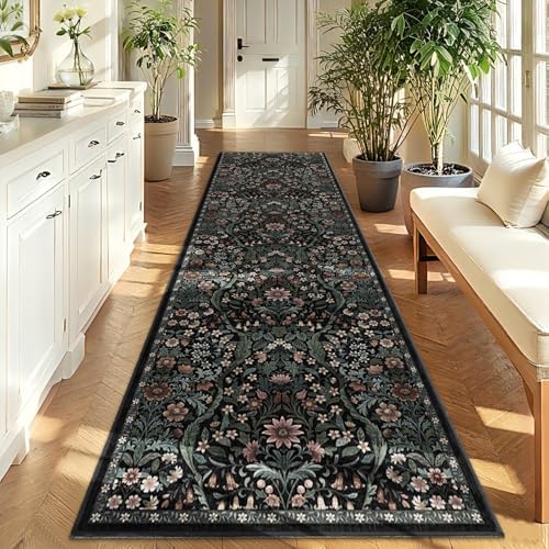 3x10 Floral Runner Rug for Kitchen Washable Hallway Runner Rug - Image 4