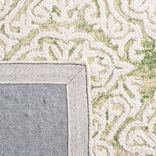 SAFAVIEH Blossom Collection Runner Rug - 2'3" x 8', Light Green & Ivory, Handmade Wool, Ideal for High Traffic Areas in Living Room, Bedroom (BLM112X) - Image 4