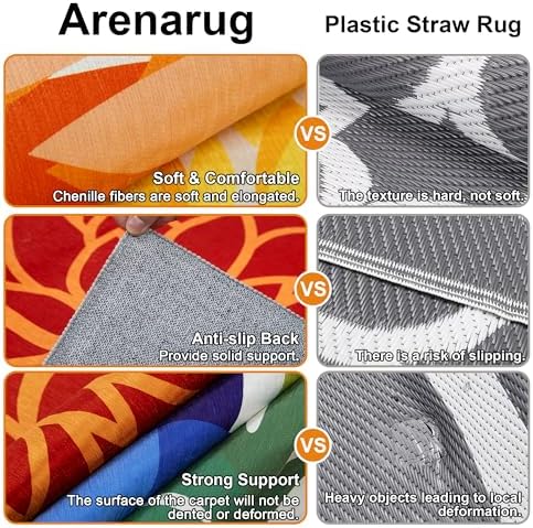 Arenarug Outdoor Rug Waterproof, Washable Patio Rug for Deck, 5x8, Colorful - Image 6