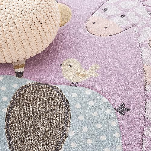 SAFAVIEH Carousel Kids Area Rug 8'x10', Modern Purple CRK120V - Image 6