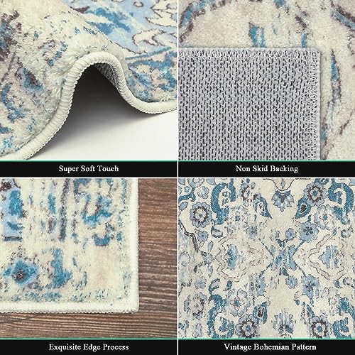 HEBE Hallway Runner Rug 2'x8', Washable Non Slip Kitchen Rug Runner - Image 3