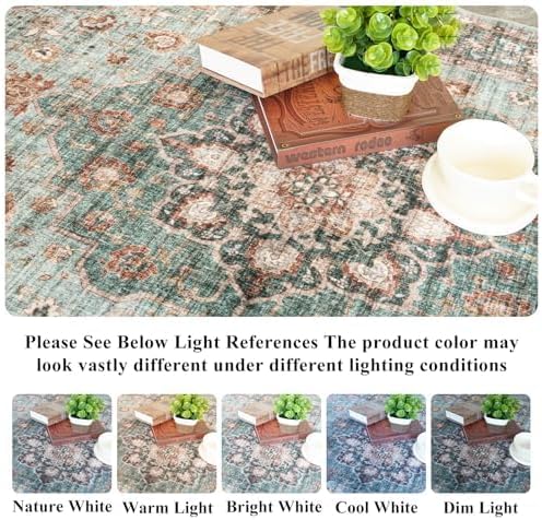3x5 Living Room Area Rug: Vintage Floral Washable Non-Slip Rug for Bathroom - Image 2