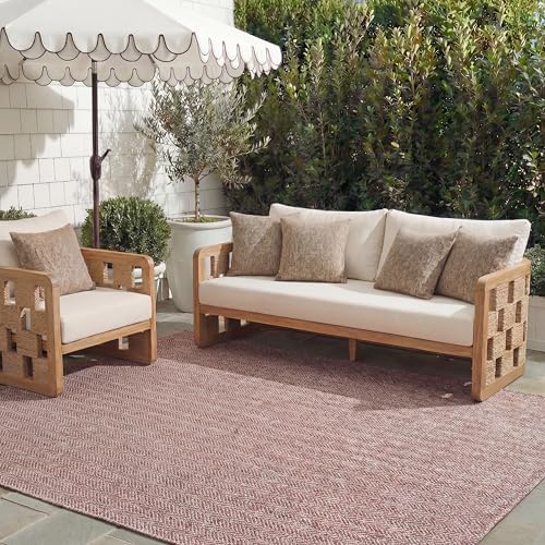 SAFAVIEH Courtyard Outdoor Area Rug 8'x10', Modern Red & Beige CY8022-36521 by Unknown