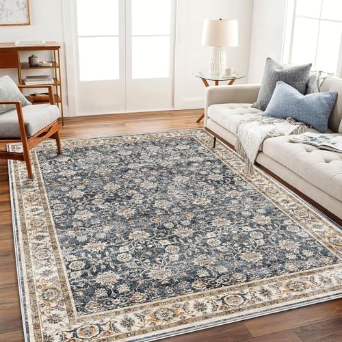 CHAMPLANT Washable Area Rug 8'x10' Retro Boho Design Non-Shedding Non-Slip Easy Care Ideal for High Traffic Areas in Living Room Bedroom Office Coffee Table Kitchen Large Carpet - Image 2