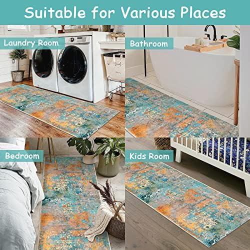 Lahome Modern Abstract Runner Rug - 2x7 Washable Hallway Rug Colorful Kitchen Carpet with Rubber Backing, Contemporary Soft Non Slip Indoor Floor Accent Mat for Bedroom Laundry Room Bathroom RV - Image 6