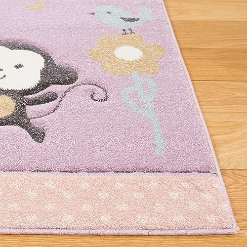 SAFAVIEH Carousel Kids Square Rug 6'7", Modern Purple CRK120V - Image 5