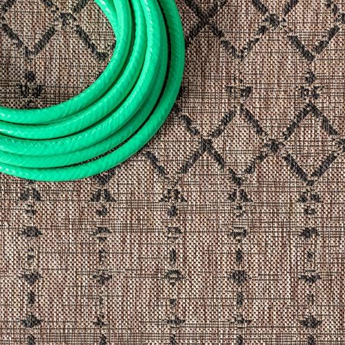 JONATHAN Y Moroccan Geometric Indoor Outdoor Runner Rug 2X20 Natural/Black, Ourika Textured Weave for Backyard, Patio, Porch, Easy-Cleaning, High Traffic, Pet-Friendly, Non-Shedding (SMB108D-220) - Image 3