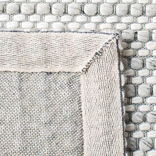 SAFAVIEH Marbella Collection Area Rug - 5' x 8', Light Grey & Ivory, Flat Weave Wool Design, Ideal for High Traffic Areas in Living Room, Bedroom (MRB392F) - Image 6