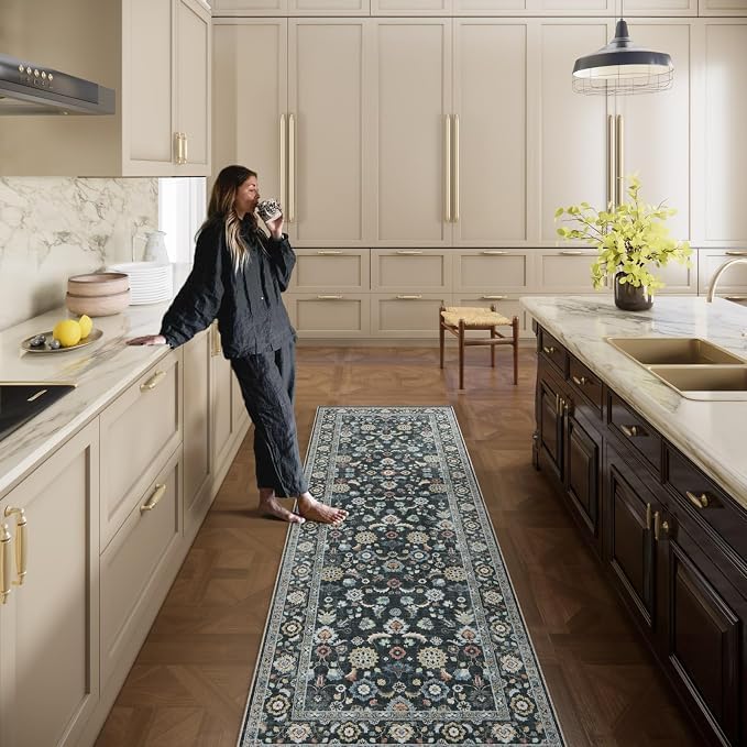 Washable Runners for Hallways Kitchen Rug: 2'x6' Runner Rugs Stain Resistant Non Slip Low Pile Boho Carpet Runners for Hallways Bedroom Entryway Indoor Beside Bathroom Laundry Room - Image 6