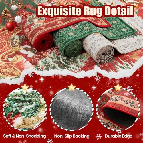zesthome 8x10 Area Rugs, Christmas Rugs for Living Room,Washable Rug,Red - Image 5