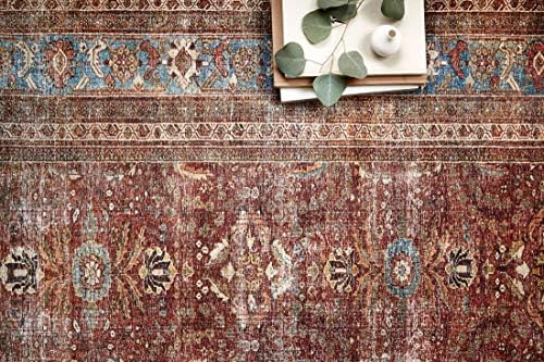 Loloi Layla Brick/Blue 7'-6" x 9'-6" Area Rug - Image 5
