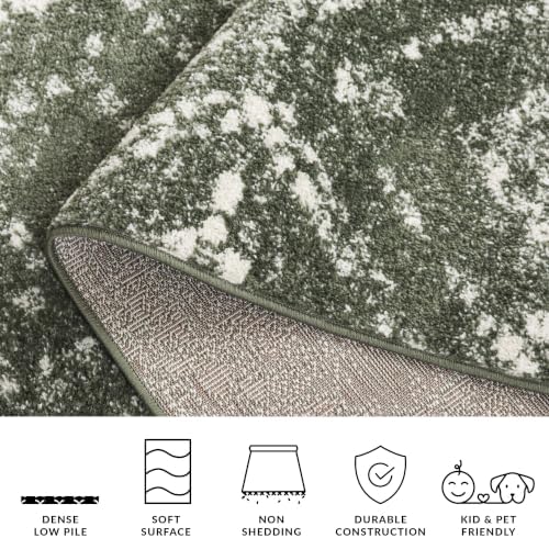 SAFAVIEH Area Rug 10x14 - Adirondack Collection - X-Large - Contemporary Design, Dark Green & Ivory, Non-Shedding & Easy Cleaning, Ideal for Living Room, Bedroom, Dining Space (ADR108W) - Image 7